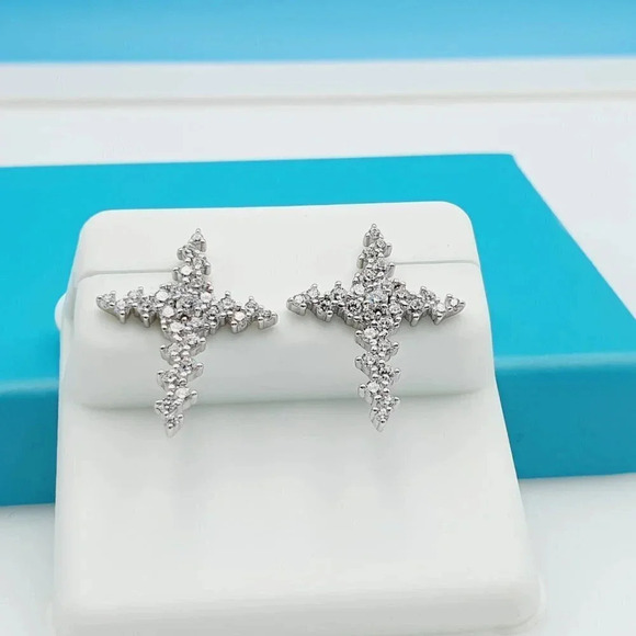 "925 Sterling Silver CZ Beautiful Earrings for Women, 1USPAR4117 - Picture 7 of 11